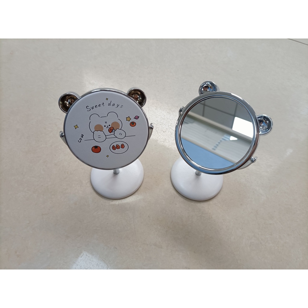 Gương tròn mini tai gấu xoay 360 độ Siêu Dễ Thương (Nhiều Hình Xinh Xắn - giao mẫu ngẫu nhiêu)