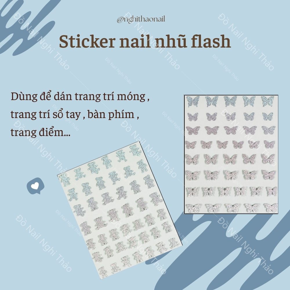 Sticker nail nhũ flash