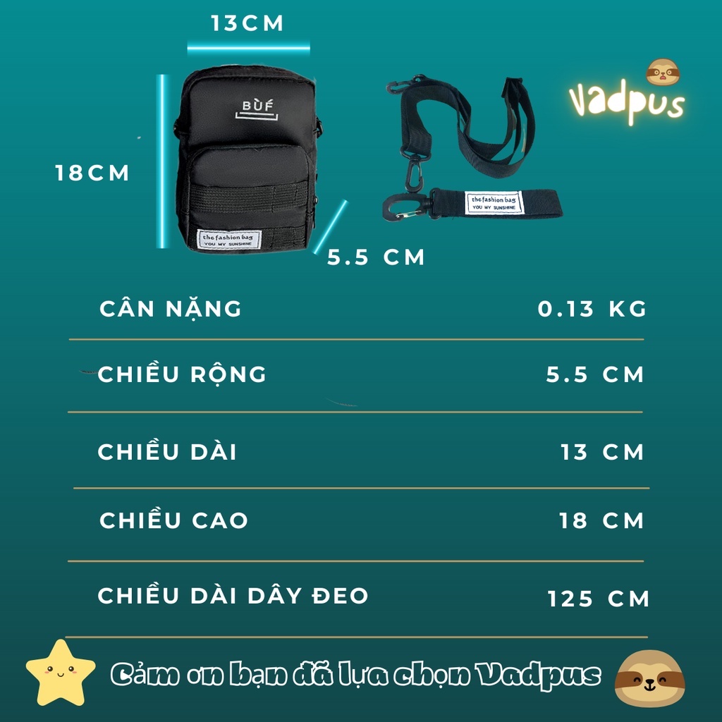 Túi đeo chéo BG7 nam nữ chất liệu vải Oxford 2 màu trắng đen | BigBuy360 - bigbuy360.vn