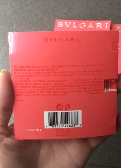 [ Vial ] - Nước hoa mini BVLGARI Omnia coral (1.5ml)- made in Italy