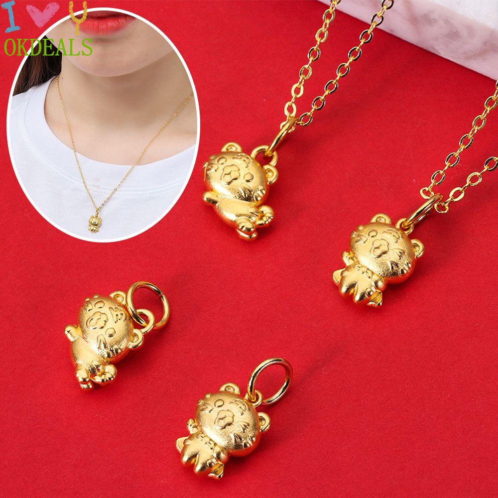 Vòng cổ mặt hình con hổ dễ thương dành cho người lớn và trẻ em
