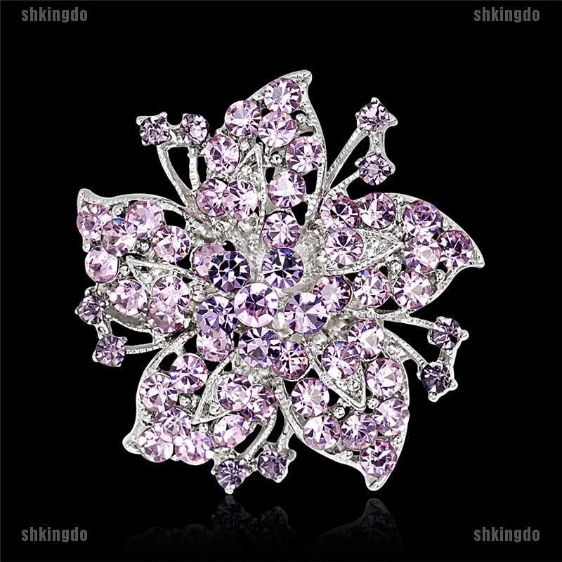 THINH Ghim cài áo hình bông hoa đính đá thanh lịch dành cho nữ