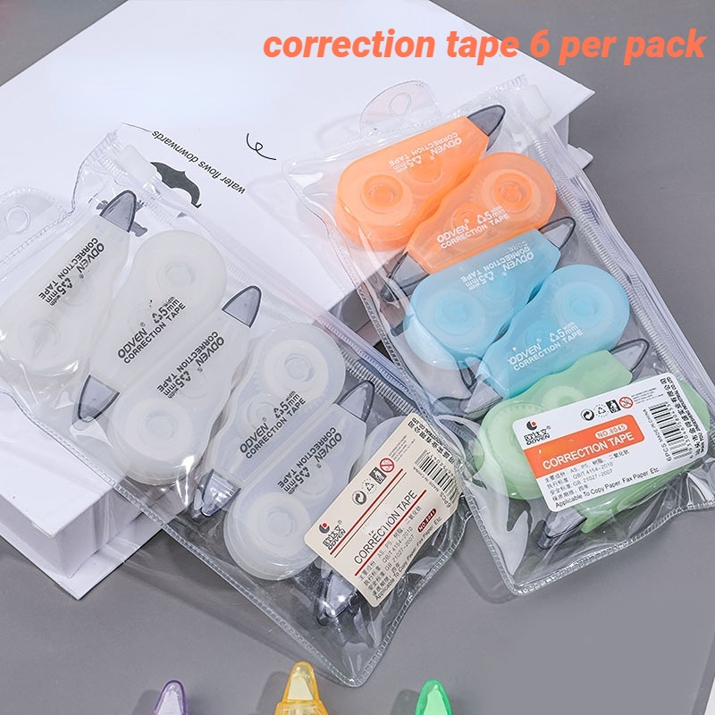 Set 6 bút xóa kéo bút xóa băng khô nhanh sửa lỗi đánh máy Che lỗi đánh máy Không để lại dấu vết dùng cho văn phòng học sinh