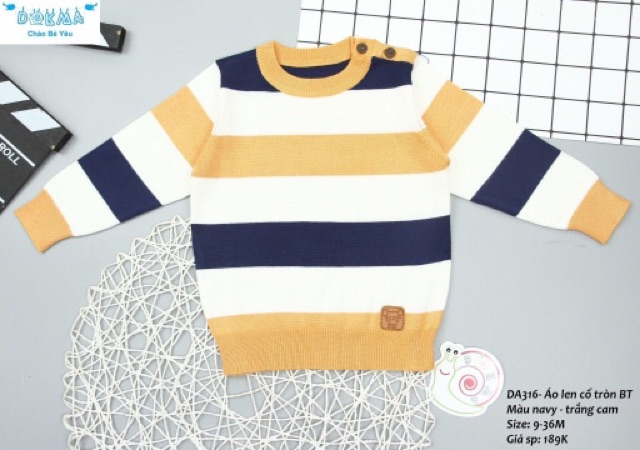 DA316 Áo len cashmere Dokma cho bé trai từ 6-9m