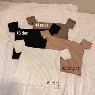 Áo thun gân bẹt vai