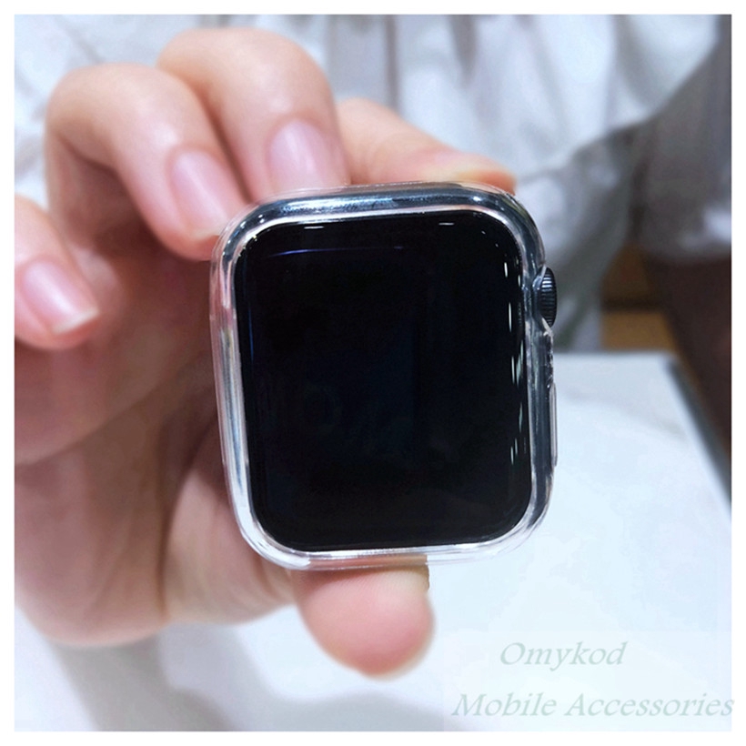 Vỏ silicone trong suốt cho màn hình đồng hồ Apple Watch 5 / 4 / 3 / 2 / 1 40mm 44mm shanchu