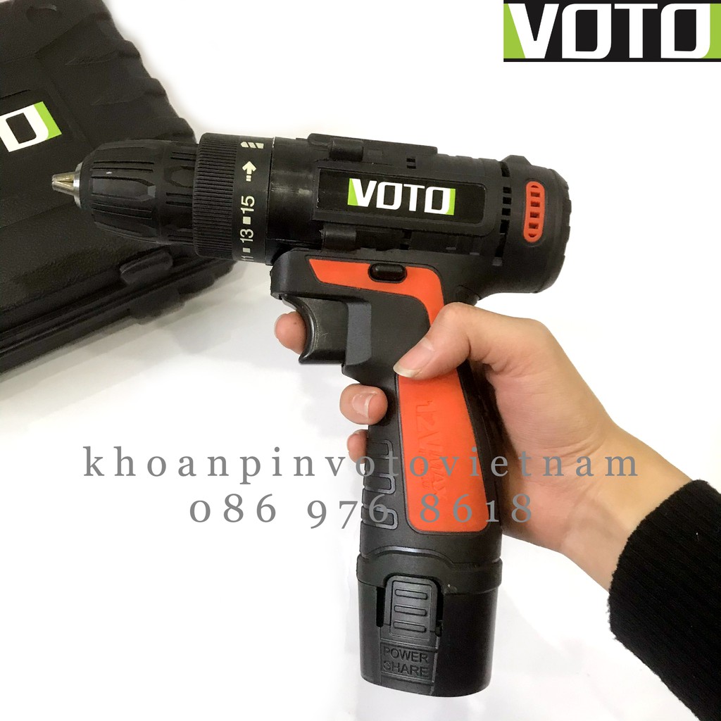 Thân máy khoan bắt vít Voto 12v màu cam chính hãng (ko kèm pin)