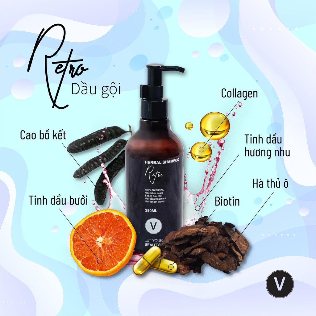 [Hàng tặng không bán] SAMPLE DẦU GỘI RETRO giúp làm sạch da đầu, ngăn rụng tóc, giảm ngứa, nuôi dưỡng tóc khỏe mạnh