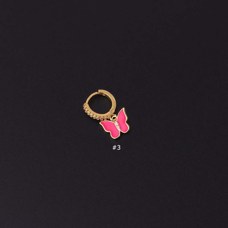 1 Khuyên Tai Hình Bướm Đính Đá Zircon