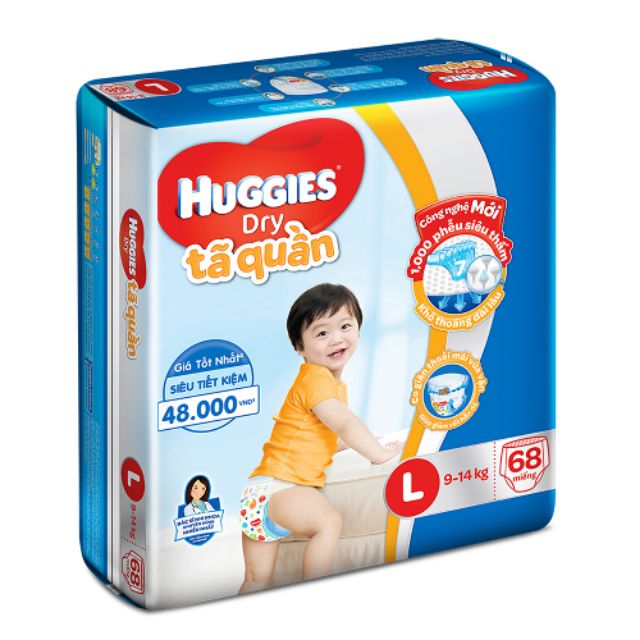 Bỉm quần Huggies L68.
