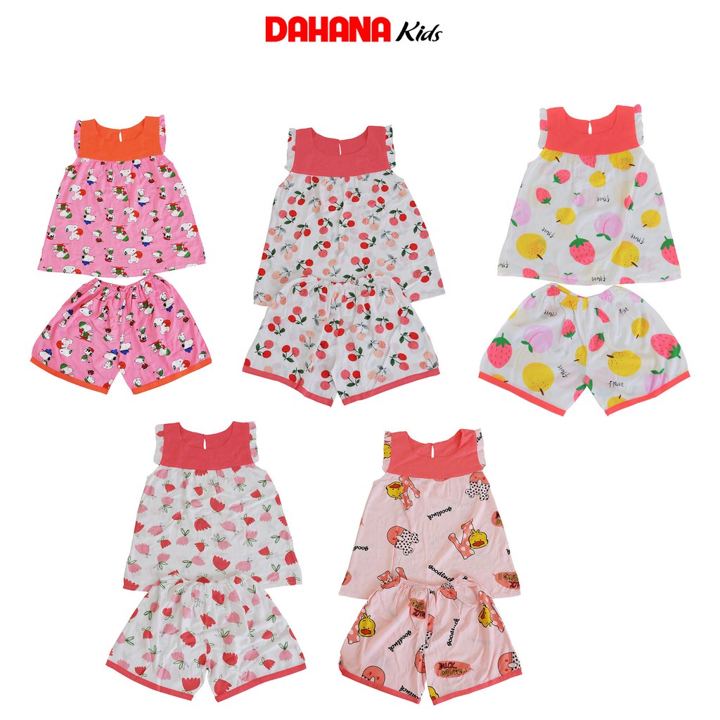 Bộ Quần Áo Lanh Mặc Nhà DAHANA Kids - Bộ Lanh Mặc Nhà Bé Gái Size Lớn 8-14 Tuổi Quần Đùi, Áo Sát Nách A11