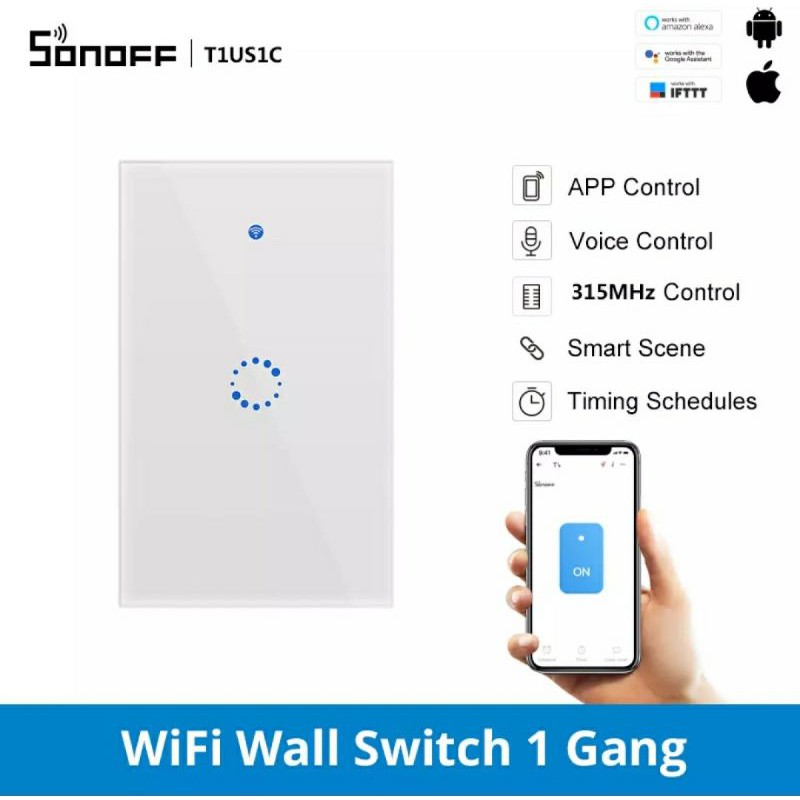 Công tắc điều khiển từ xa wifi 3G 4G Sonoff T0 T1 cảm ứng cao cấp