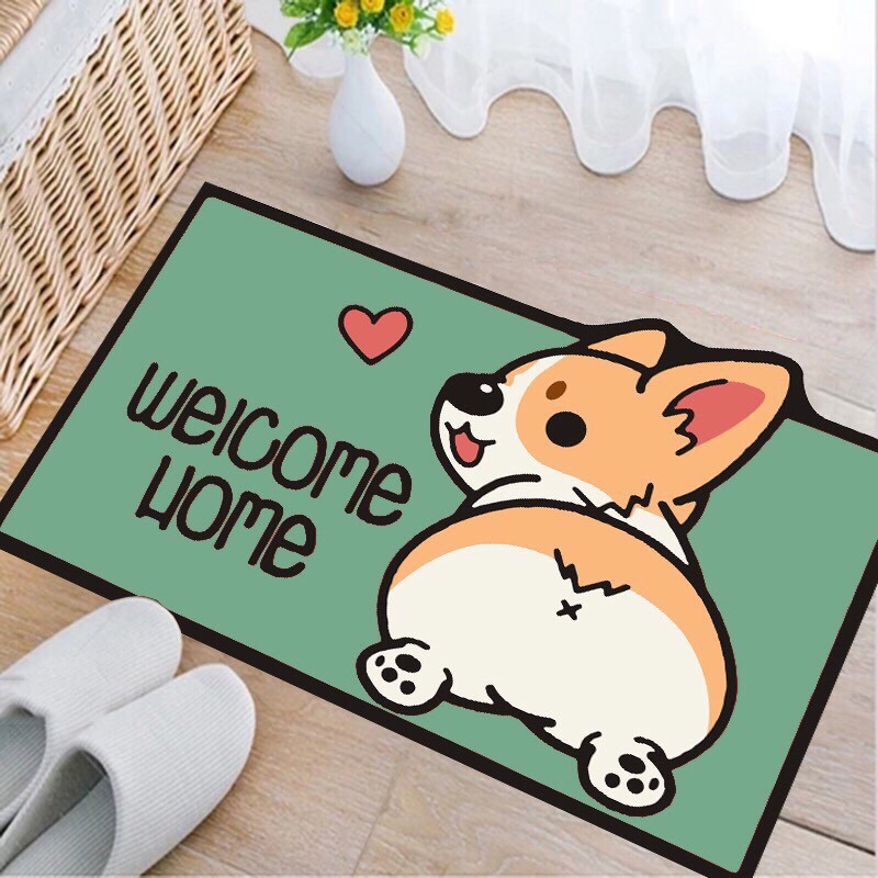 [SIÊU TIỆN ÍCH] Thảm Chùi Chân , thảm cửa  Chống Trượt 3D Hình Corgi Mẫu Mới 2020 Ngỗ Nghĩnh Dễ Thương