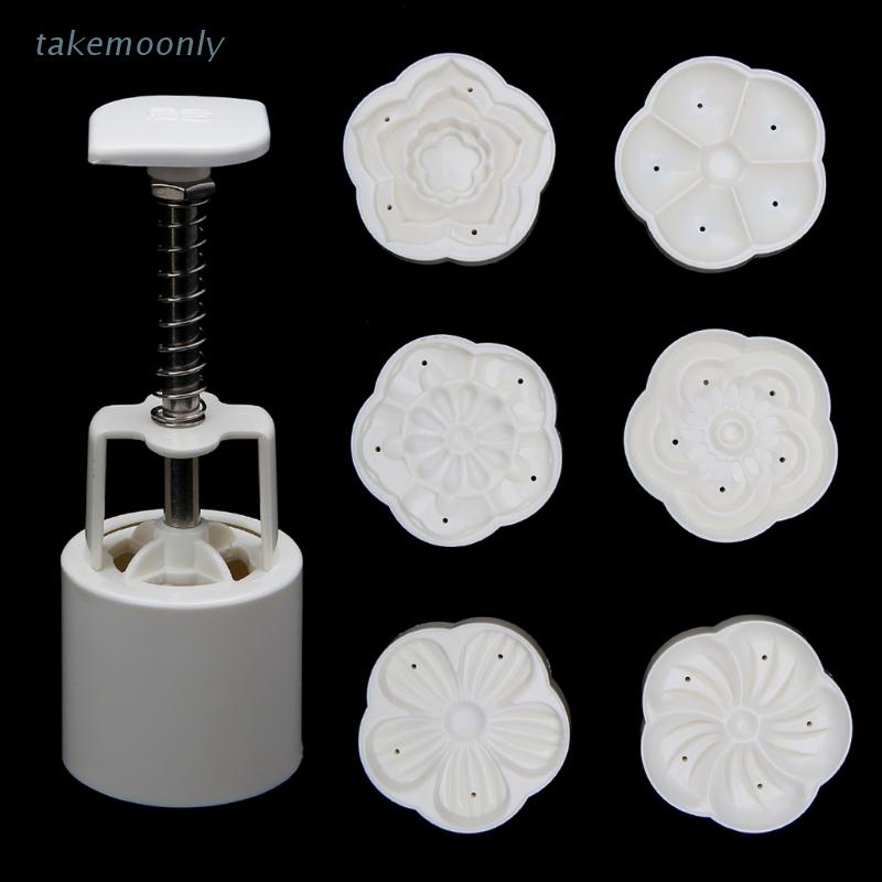 Khuôn Làm Bánh Trung Thu / Mặt Trăng / Bánh Trung Thu Hình 6 Bông Hoa 3d 50g