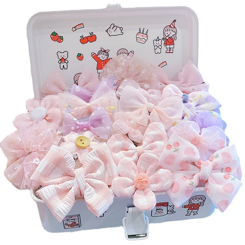 Bộ Kẹp Tóc Đính Nơ Ren Dễ Thương Thời Trang Hàn Quốc 2022 Dành Cho Bé Gái