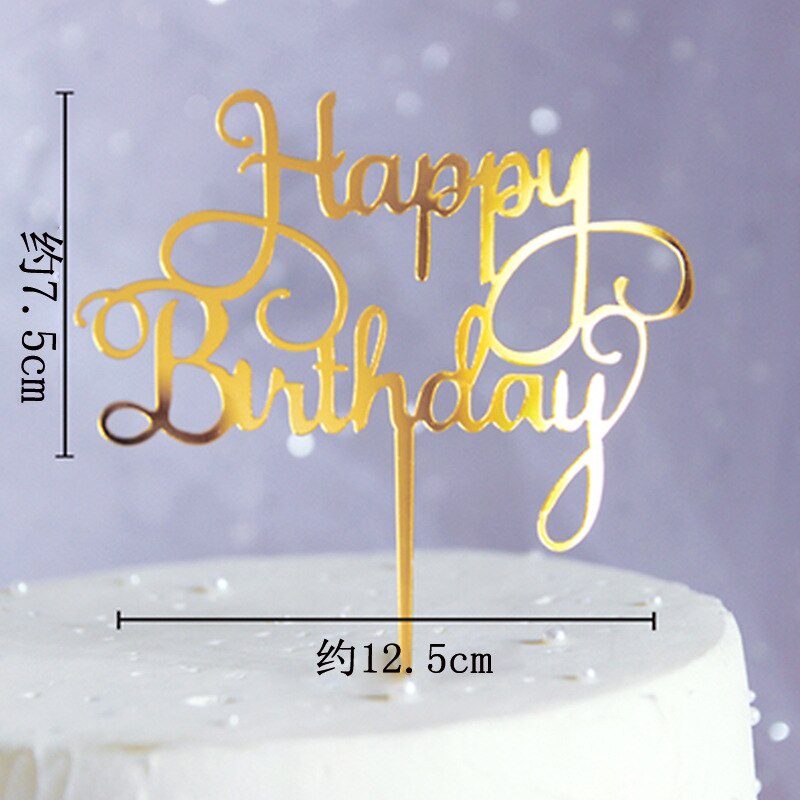 1 Topper Trang Trí Bánh Kem Chữ Happy Birthday