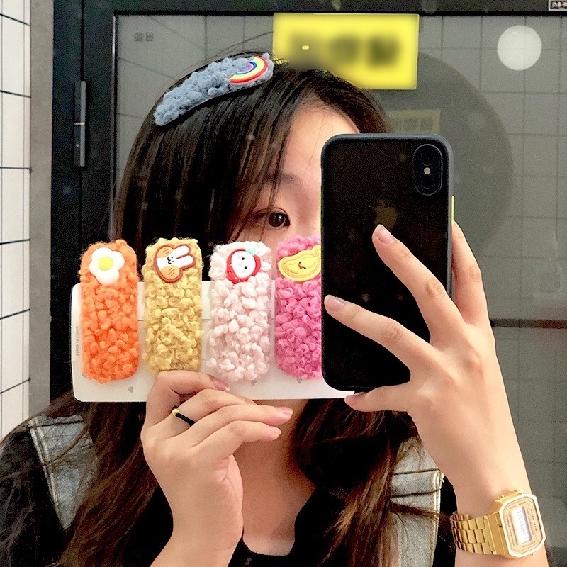 Kẹp tóc chất liệu lông cừu thiết kế xinh xắn thời trang cho nữ