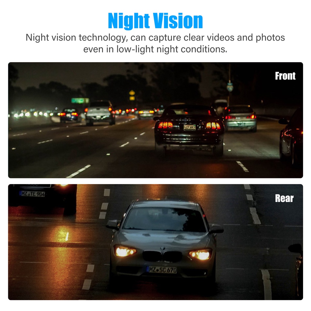 Camera hành trình ô tô Trước Và Sau Hỗ Trợ Quay Đêm 4.0 inch Dvr 1080P HD