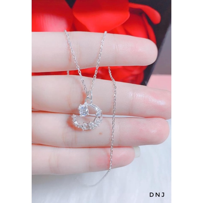 Dây chuyền mặt trăng chuẩn bạc ta đính đá sang trọng - Kho sỉ bạc Nhất Linh