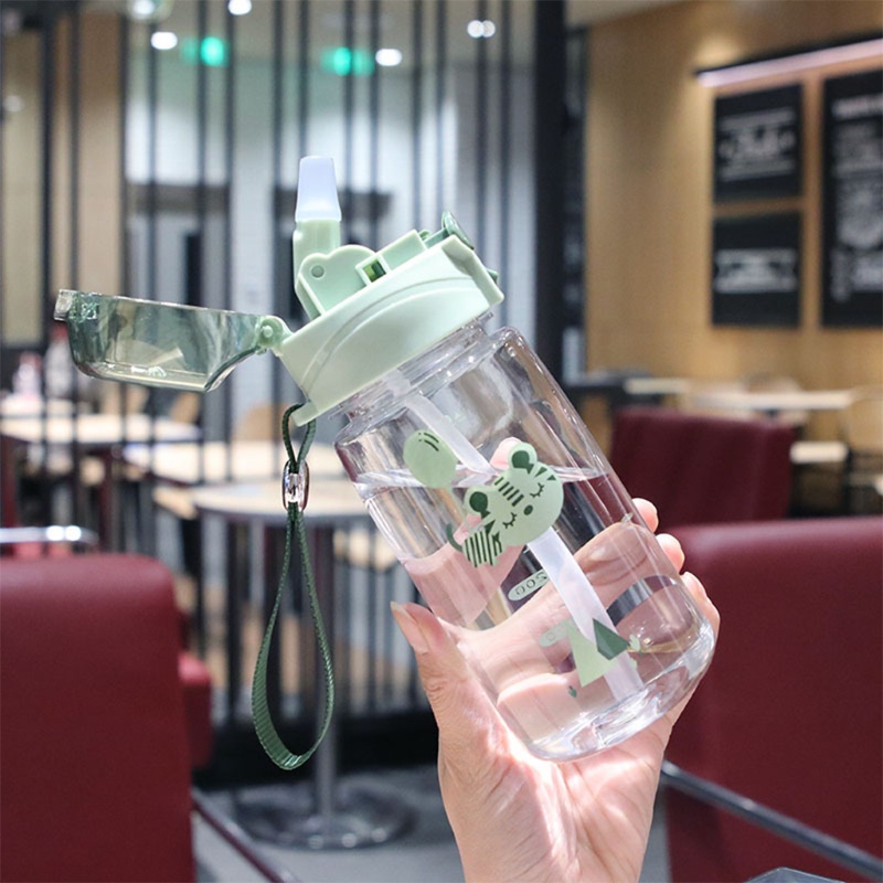 Bình Nước 550ML Họa Tiết Hoạt Hình Động Vật Dễ Thương Cho Bé
