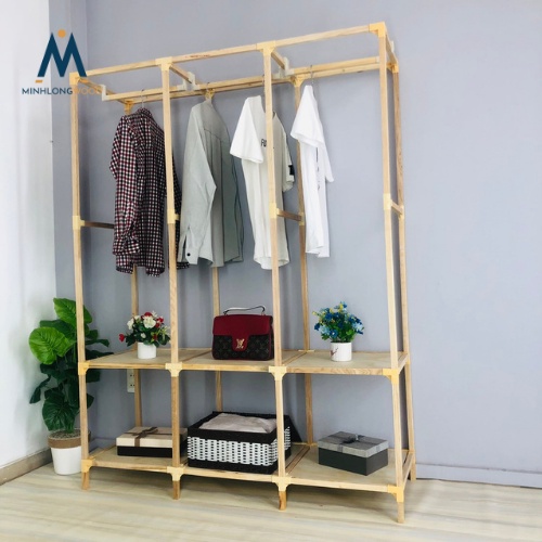 Kệ tủ Treo quần áo 3 buồng Minhlongwood | tủ đựng quần áo lắp ghép nội thất kiểu hàn