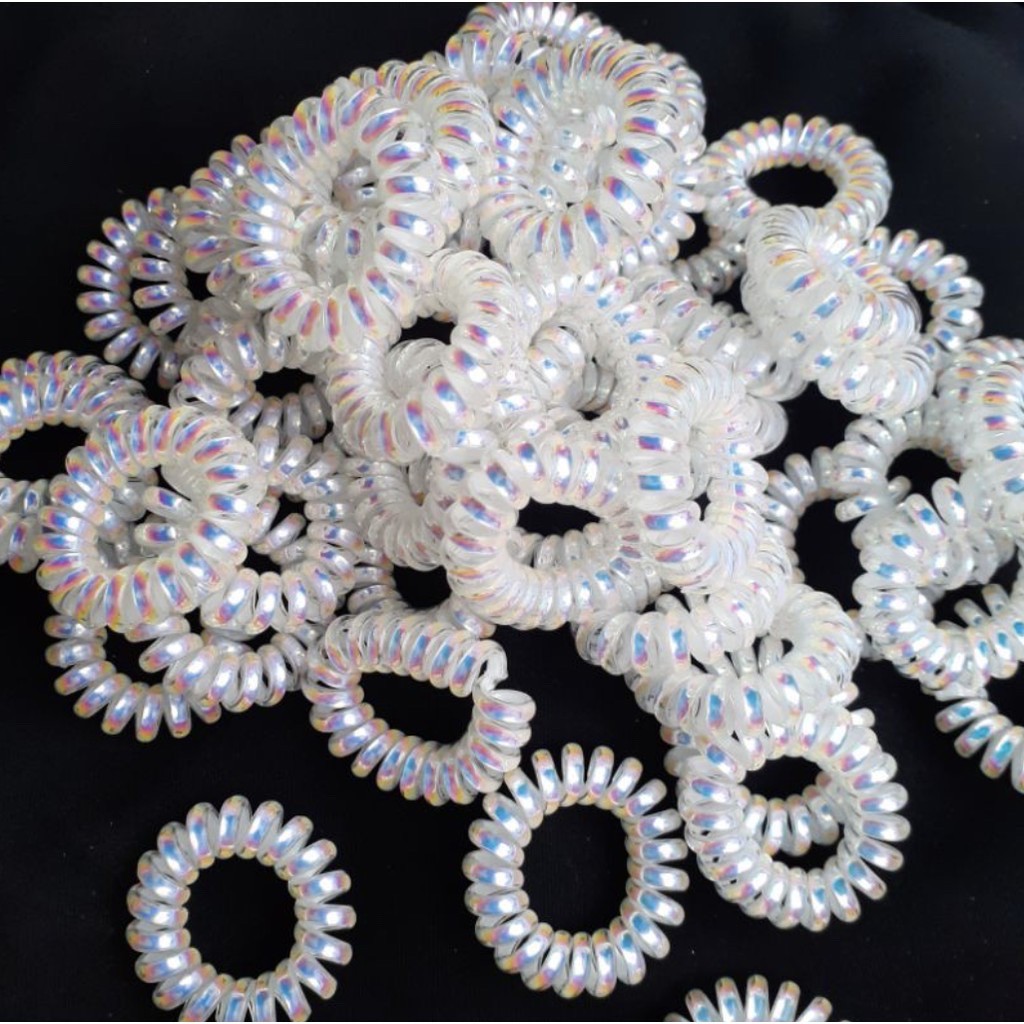 Buộc tóc lò xo ánh nhũ xinh xắn, cột tóc lò xo co giãn