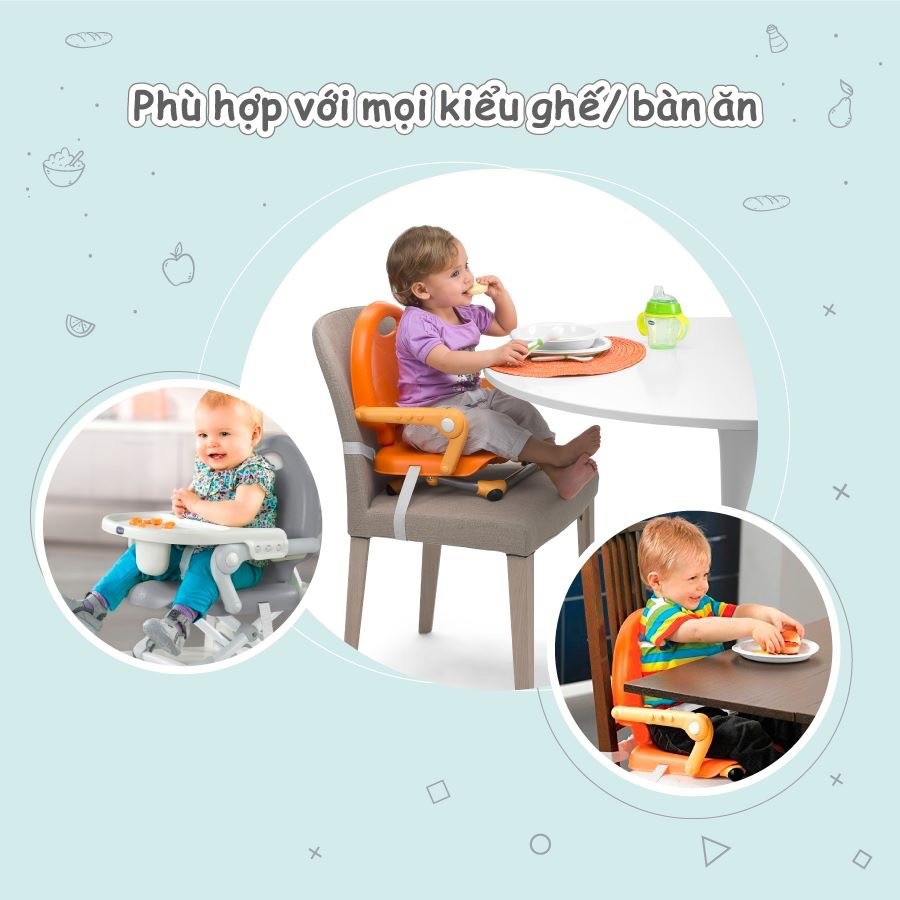 GHẾ ĂN ĐIỀU CHỈNH ĐỘ CAO CHICCO POCKET SNACK  CHO BÉ