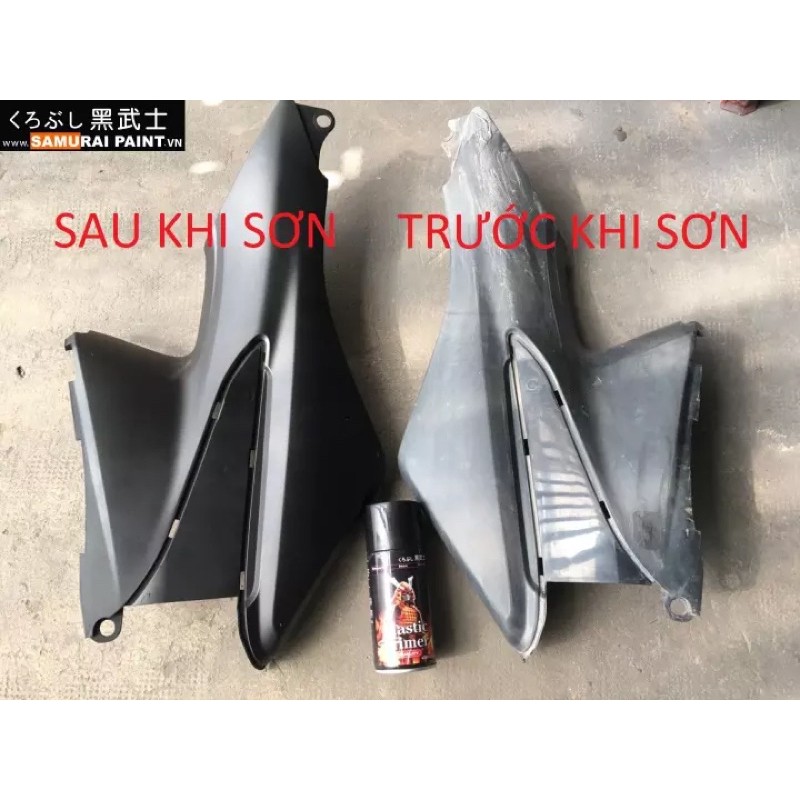 [COMBO] Sơn xịt Samurai màu Đen Mờ - 109A với lót KPP (dành cho dàn nhựa nhám)