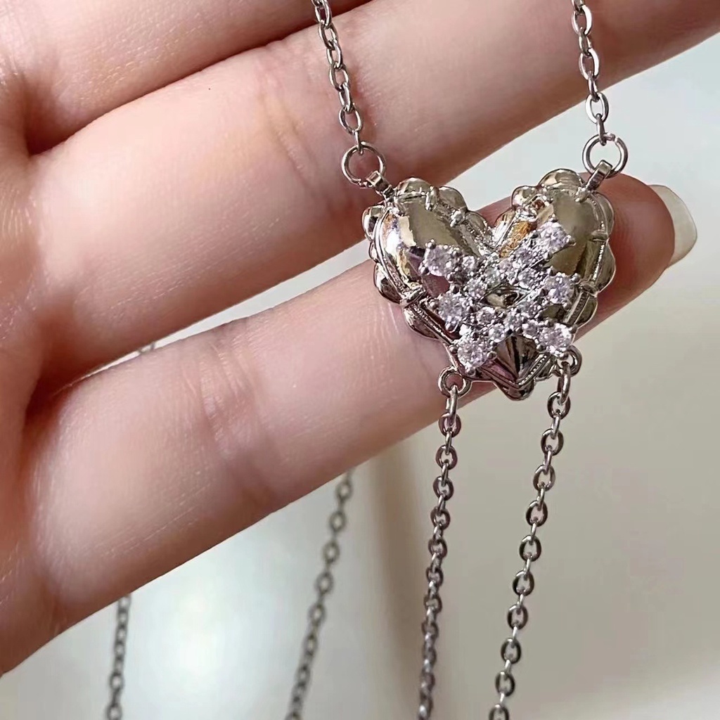 Vòng cổ Mặt Trái Tim Đính Đá Nhân Tạo Thời Trang
