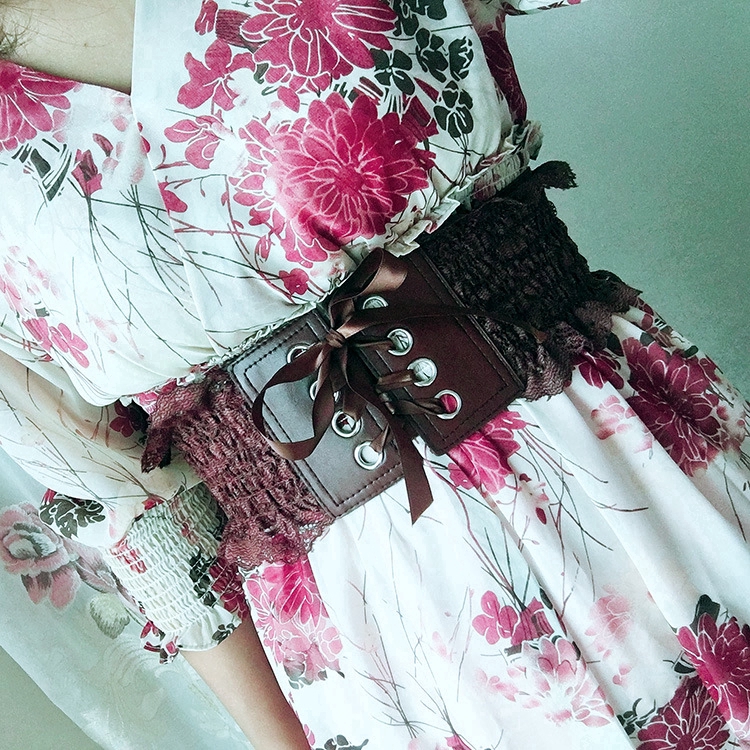 Thắt Lưng Co Giãn Phối Ren Hoa Thời Trang Cho Nữ