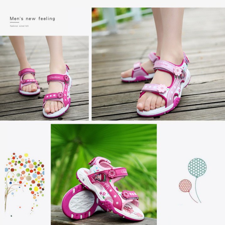 Dép sandal bé gái công chúa dành cho bé từ 3 -13 tuổi Hàng Quảng Châu Cao Cấp (015)