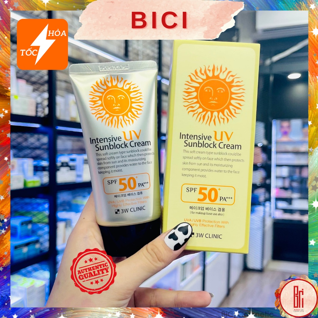 Kem Chống Nắng 3W Clinic Intensive UV Sunblock Cream SPF 50++ PA+++