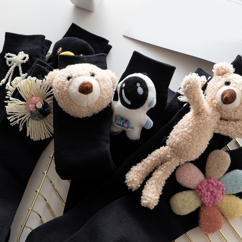 Tất Dài Qua Gối In Hình Hoa Hướng Dương Hoạt Hình 3D Phong Cách Lolita