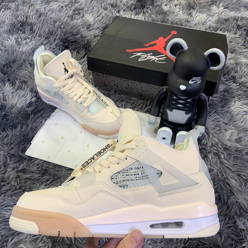 Giầy OFF WHITE x Air JORxDAN 4 “Cream/sail” OW (ảnh thật)