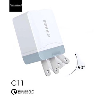 Củ sạc nhanh quick charge 3.0 sendem c11 - qualcomm 3.0 - chính hãng - bảo hành toàn quốc