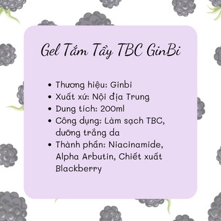 Gel Tẩy Tế Bào Chết Toàn Thân Mâm Xôi Đen GinBi 200ml | Chiết Xuất Mâm Xôi Đen Dưỡng Trắng Da An Toàn, Hiệu Quả