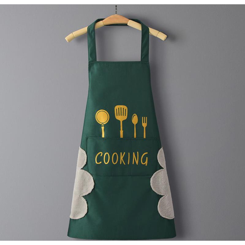 Tạp dề Cooking cao cấp, mẫu mã mới nhất, có túi đựng và lau tay, chống thấm nước, phong cách Hàn Quốc