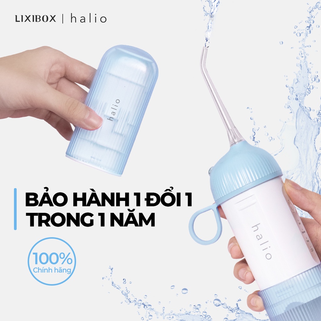 Combo Máy Tăm Nước Cầm Tay Halio UltraClean Blue Và Máy Rửa Mặt Halio Grey Smoke