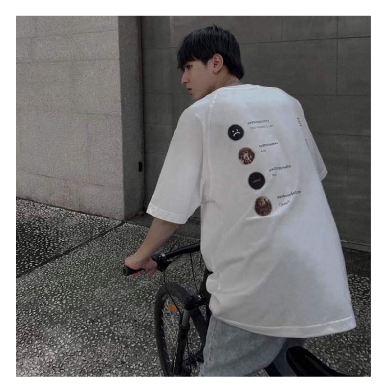 Áo thun tay lỡ nam nữ, áo phông unisex form rộng chất cotton mát mịn thấm hút mồ hôi in hình Hoạt Hình