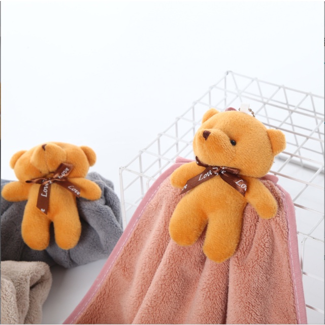 Khăn Lau Tay Nhà Bếp, Khăn Lau Bát Treo Nhà Bếp Gấu Teddy, Hình Nơ Đáng Yêu 36 x 30x 5cm - LAI'S STORE