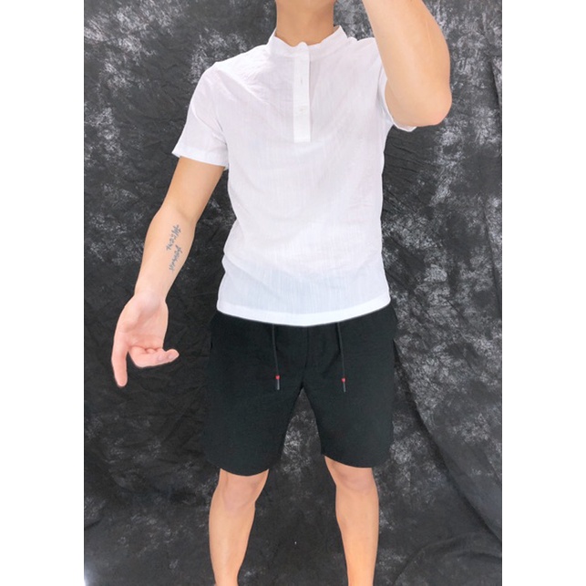 Quần Cộc Nam Trắng Chất Đũi Hàn Quốc Chất Mịn Đẹp Không Xù Lông Không Bai Gião