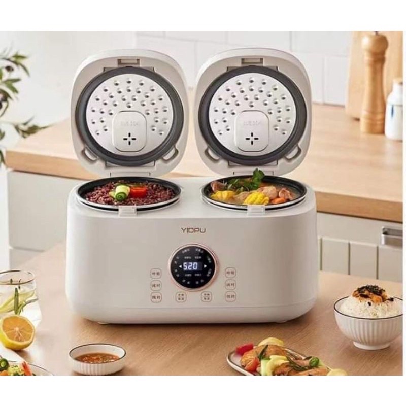 Nồi cơm điện đôi Yidpu đa năng 2 nồi riêng biệt có hướng dẫn sử dụng bằng tiếng việt
