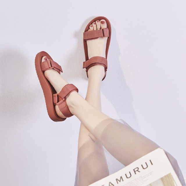 Giày sandal nữa đế đúc cực mềm quai dán đơn giản hot hit