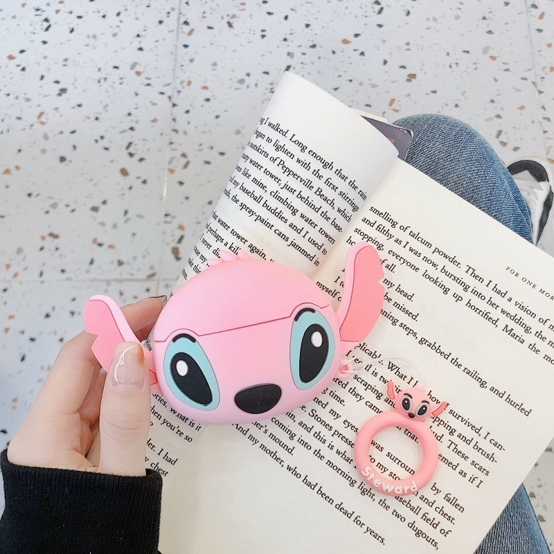 Vỏ bảo vệ hộp sạc tai nghe thích hợp cho airpods 1 / 2 pro hình stitch xinh xắn