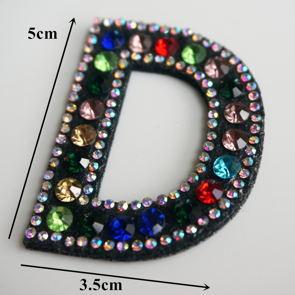 Az Miếng Dán Ủi Quần Áo / Mũ / Túi Xách Hình Chữ Cái Tiếng Anh Đính Đá Nhiều Màu Sắc diy