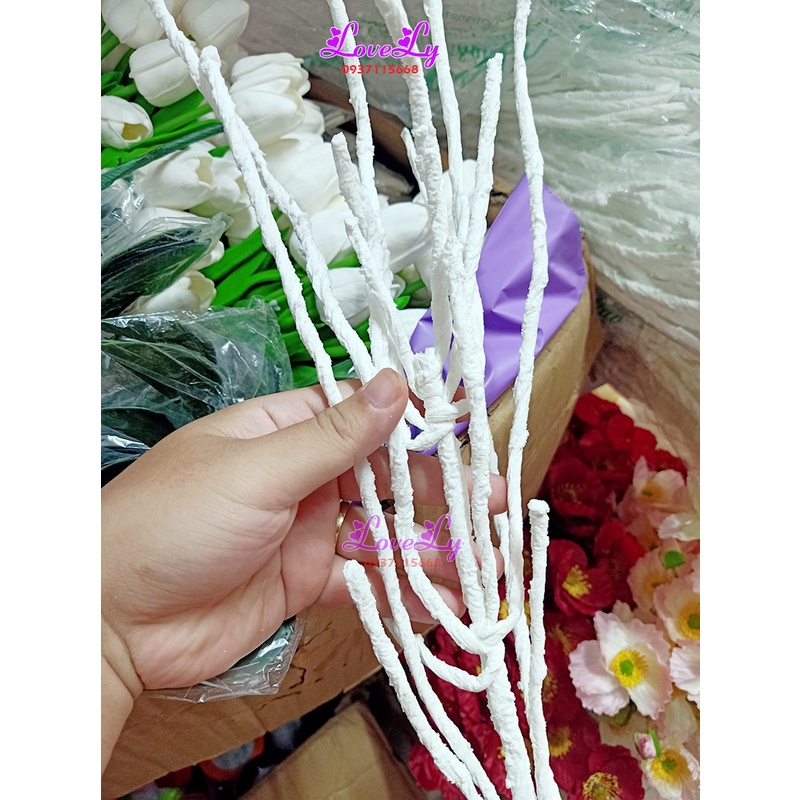 Cành Tuyết Trắng Dẻo Size 60cm trang trí điểm phụ kiện ngành hoa