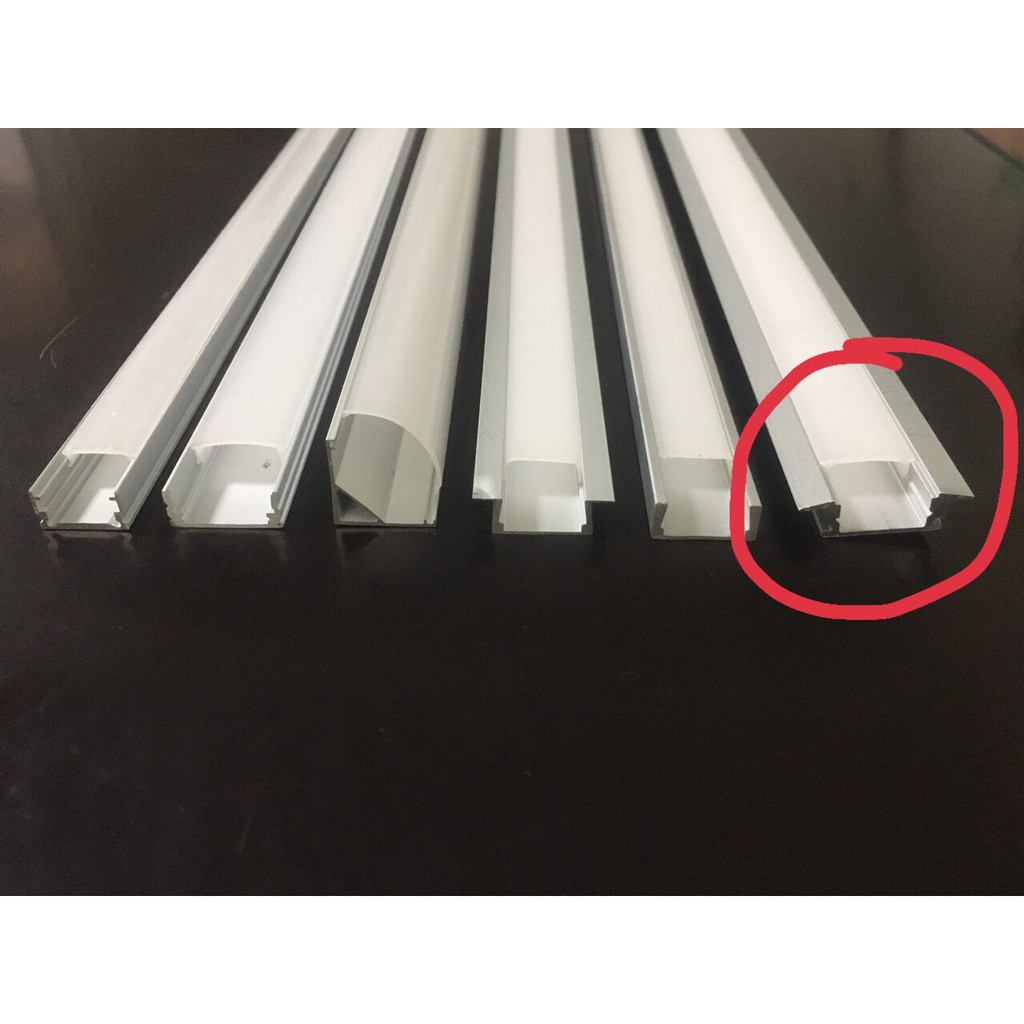 Thanh nhôm U âm định hình UT25-7mm( Ko Led), Dạng U tai âm. Dùng dây led dán, Led Thanh