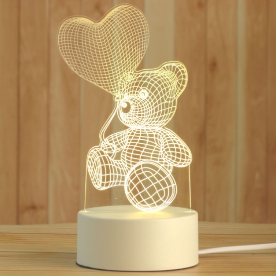 Đèn Ngủ 3D Quà Tặng Trang Trí 3 Chế Độ Sáng Cực Chill