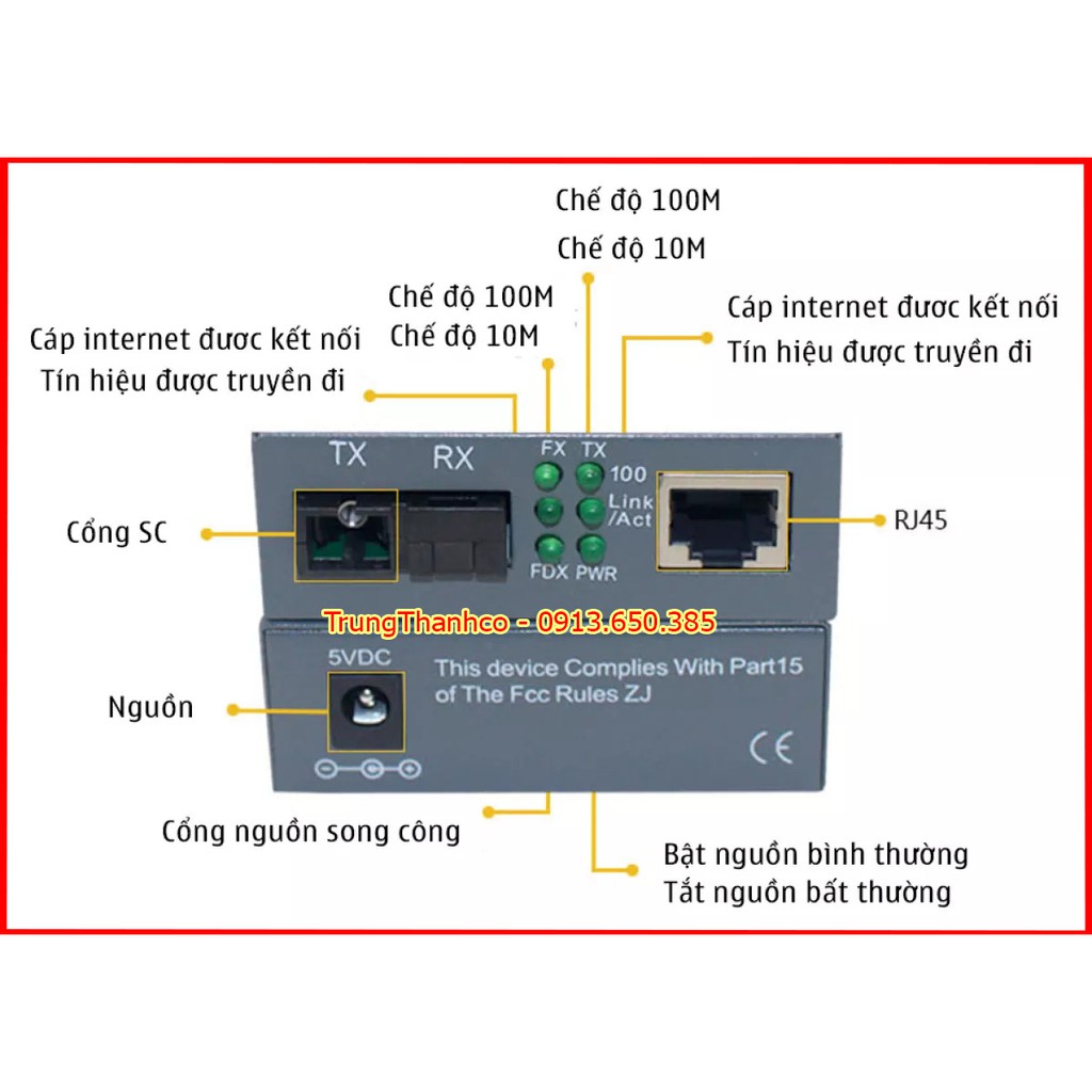 Bộ Chuyển Đổi Quang Điện 1 Sợi Hai Đầu A và B HTB-3100 Netlink