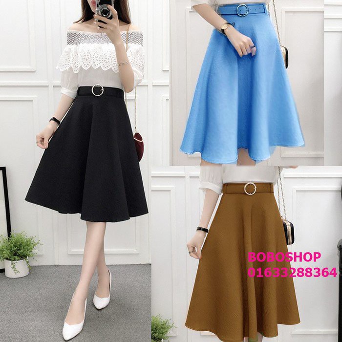 ❣️FREESHIP❣️Chân váy kem belt hottrend
